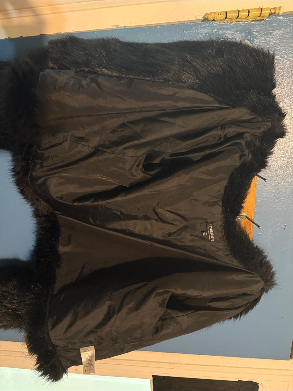 Fashion Nova Black Faux Fur Teddy Coat - Picture 2 of 5